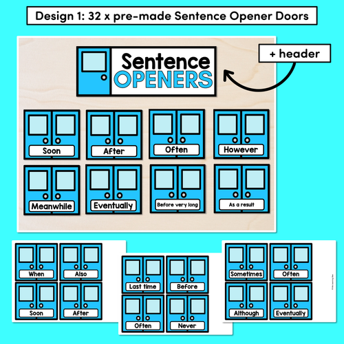 Resource preview 2 for Sentence Openers Editable Door Display- VCOP aligned Vocabulary Display