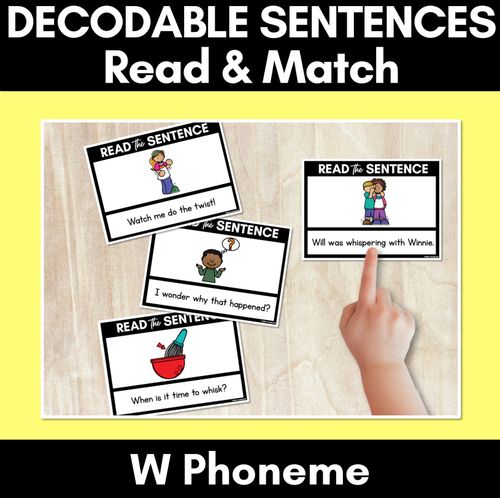 Resource preview 3 for Decodable Sentence Activities for W Phoneme - BUNDLE