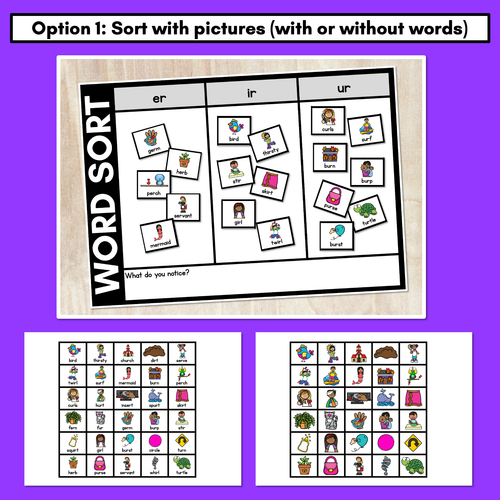 Resource preview 2 for R-CONTROLLED VOWEL ER WORD SORT