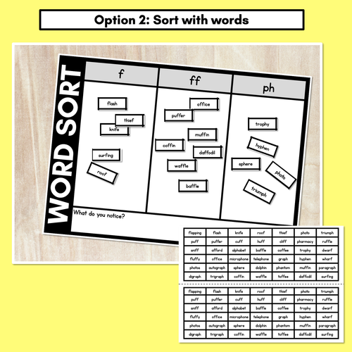 Resource preview 3 for CONSONANT PHONEME F WORD SORT