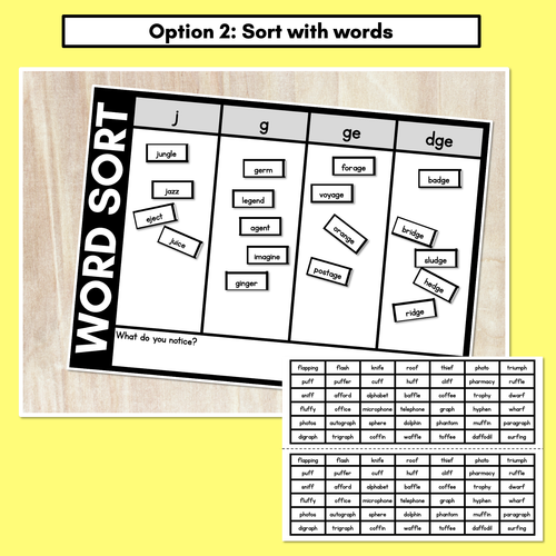 Resource preview 3 for CONSONANT PHONEME J WORD SORT