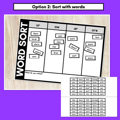 Resource preview 3 for R-CONTROLLED VOWEL OR WORD SORT