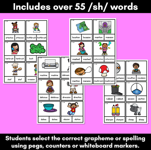 Resource preview 2 for SH CH SI TI CI CLIP CARDS - Consonant Sounds Phonics Game