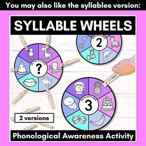 Resource preview 4 for Rhyming Wheels - Phonological Awareness