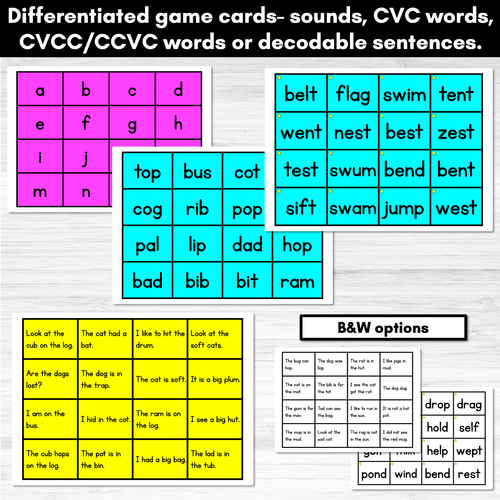 Resource preview 4 for CVC Phonics Board Games - Sounds, Decodable Words and Sentences