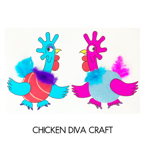 Resource preview 2 for Whitney and Britney Chicken Divas Craft and Writing Sheets - National Simultaneous Storytime 2020