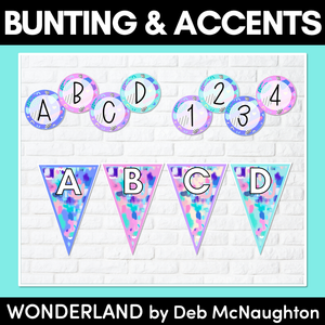 BUNTING & ACCENTS - Alphabet + Numbers - The Wonderland Collection