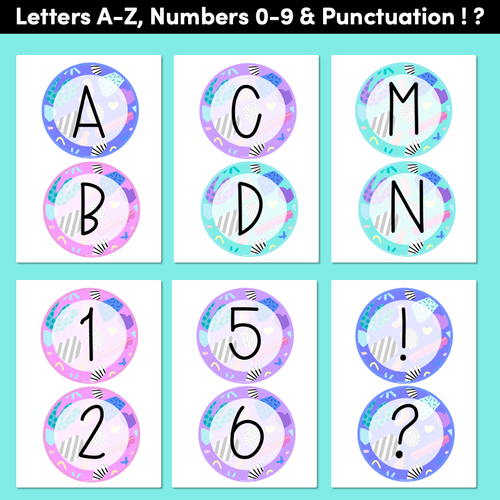 Resource preview 2 for BUNTING & ACCENTS - Alphabet + Numbers - The Wonderland Collection