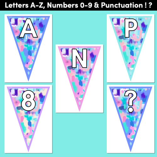 Resource preview 3 for BUNTING & ACCENTS - Alphabet + Numbers - The Wonderland Collection