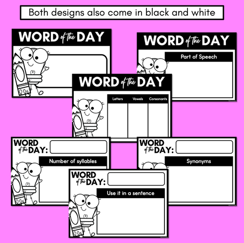 Resource preview 4 for Word of the Day Poster Display - Differentiated Word Study Activity