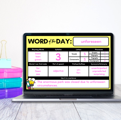 Resource preview 7 for Word of the Day Slides - Differentiated Word Study Teaching Slides