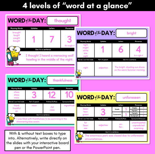 Resource preview 2 for Word of the Day Slides - Differentiated Word Study Teaching Slides