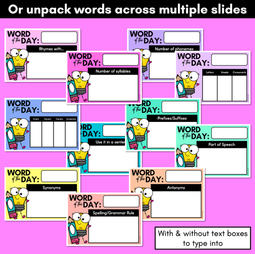 Resource preview 3 for Word of the Day Slides - Differentiated Word Study Teaching Slides