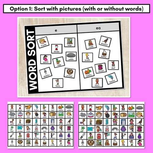 Resource preview 2 for SHORT VOWEL E WORD SORT