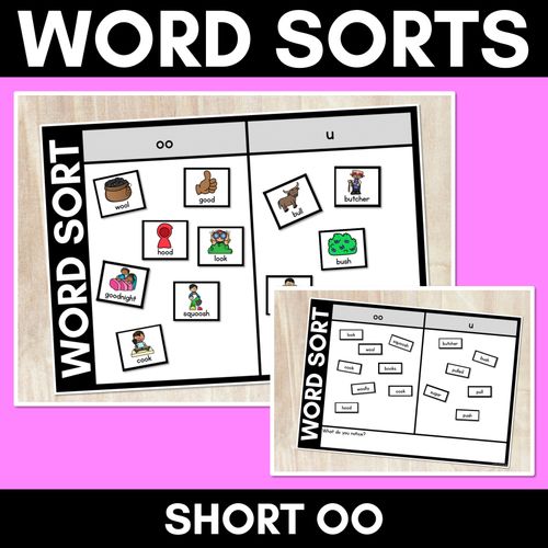 Resource preview 1 for SHORT VOWEL OO WORD SORT