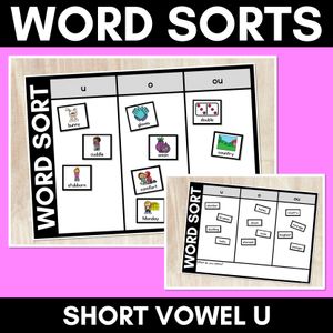 SHORT VOWEL U WORD SORT