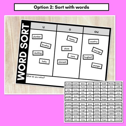 Resource preview 3 for SHORT VOWEL U WORD SORT