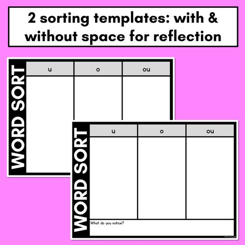 Resource preview 4 for SHORT VOWEL U WORD SORT