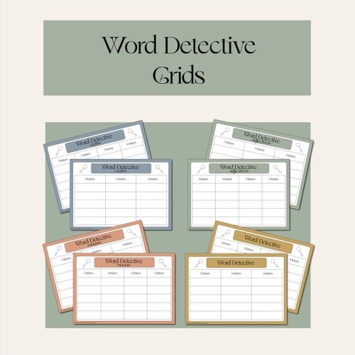 Resource preview 1 for Word Detective Grids- Nouns, Verbs, Adjectives