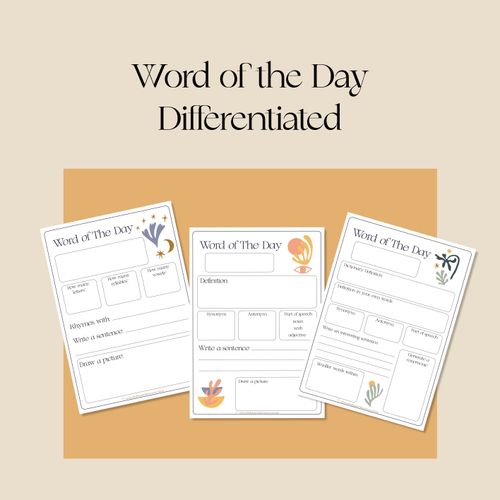 Resource preview 1 for Word of the Day Differentiated