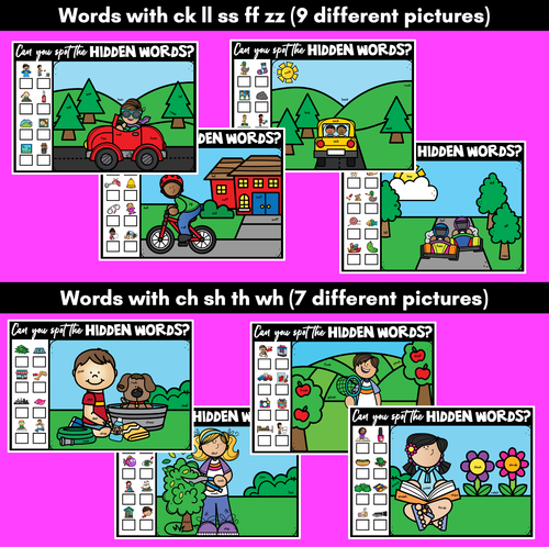 Resource preview 3 for CONSONANT DIGRAPH HIDDEN WORDS SLIDES - Digital Phonics Game