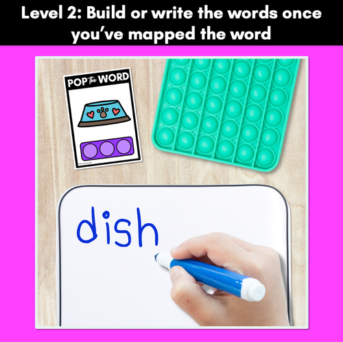 Resource preview 3 for CH SH TH WH WORDS POPPIT TASK CARDS - Phonemic Awareness + Word Mapping