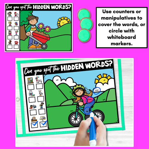 Resource preview 2 for HIDDEN CONSONANT DIGRAPH WORD MATS - No Prep Phonics Games