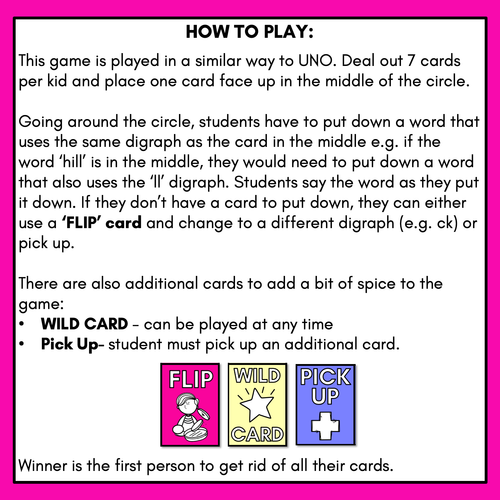 Resource preview 3 for LL SS FF ZZ CK Card Game - Phonics Flip for Consonant Digraphs