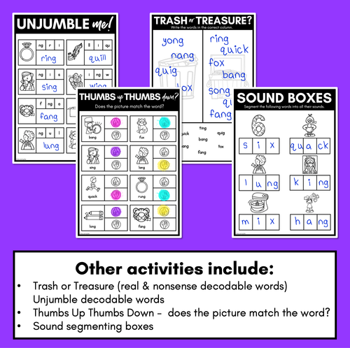 Resource preview 4 for QU NG X Worksheets - PHONICS REVIEW for Consonant Digraphs