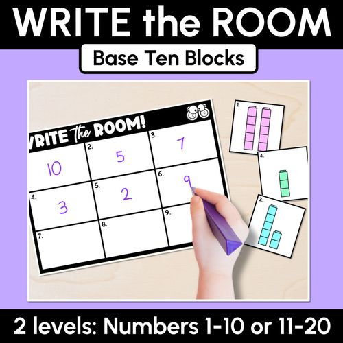 Resource preview 1 for WRITE THE ROOM - Base Ten Blocks Numbers 1 - 10 or 11 - 20