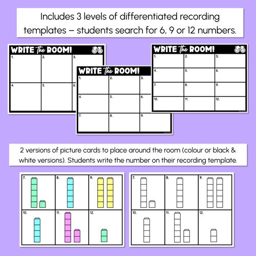 Resource preview 3 for WRITE THE ROOM - Base Ten Blocks Numbers 1 - 10 or 11 - 20
