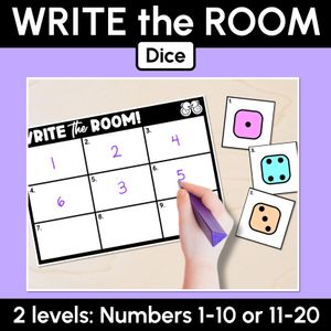 WRITE THE ROOM - Dice - Numbers 1-10 or 11-20