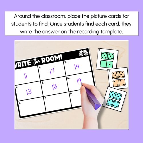 Resource preview 2 for WRITE THE ROOM - Dominoes - Numbers 1-10 or 11-20