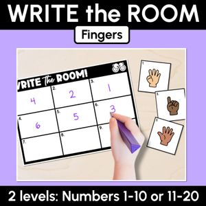 WRITE THE ROOM - Fingers - Numbers 1-10 or 11-20