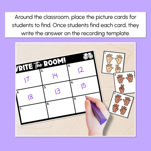 Resource preview 2 for WRITE THE ROOM - Fingers - Numbers 1-10 or 11-20