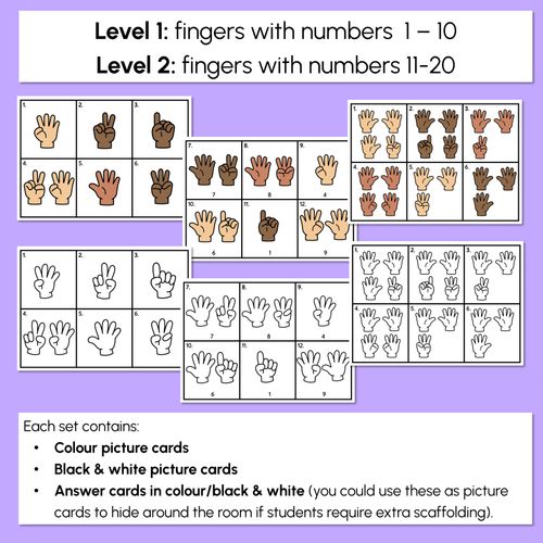 Resource preview 4 for WRITE THE ROOM - Fingers - Numbers 1-10 or 11-20