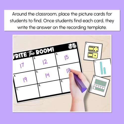 Resource preview 2 for WRITE THE ROOM - Mixed Manipulatives - Numbers 1-10 or 11-20
