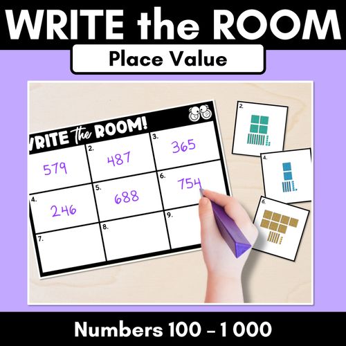 Resource preview 1 for WRITE THE ROOM - Place Value Numbers 100  - 1000