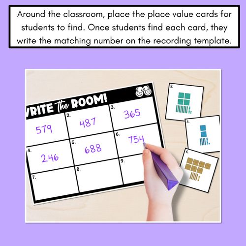 Resource preview 2 for WRITE THE ROOM - Place Value Numbers 100  - 1000