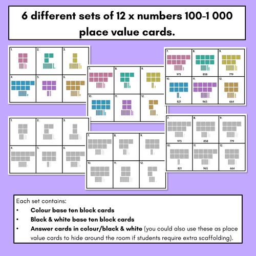 Resource preview 4 for WRITE THE ROOM - Place Value Numbers 100  - 1000