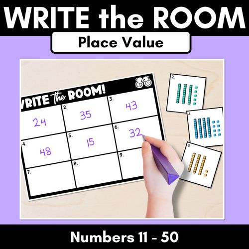 Resource preview 1 for WRITE THE ROOM - Place Value Numbers 11 - 50