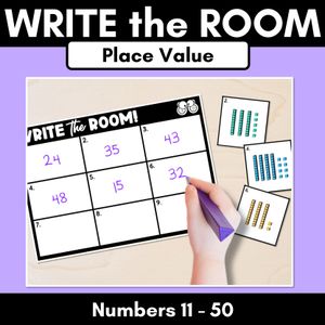 WRITE THE ROOM - Place Value Numbers 11 - 50