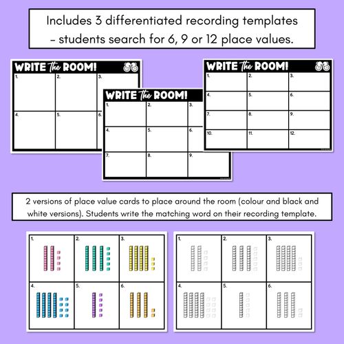 Resource preview 3 for WRITE THE ROOM - Place Value Numbers 11 - 50