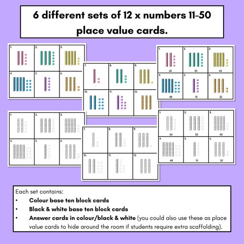 Resource preview 4 for WRITE THE ROOM - Place Value Numbers 11 - 50