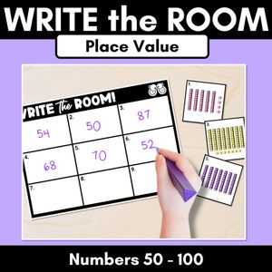 WRITE THE ROOM - Place Value Numbers 50  - 100