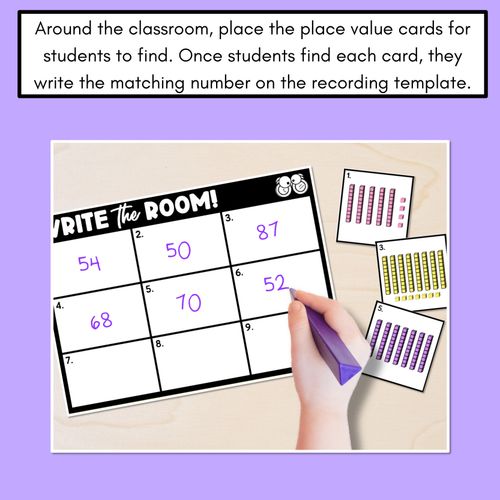 Resource preview 2 for WRITE THE ROOM - Place Value Numbers 50  - 100