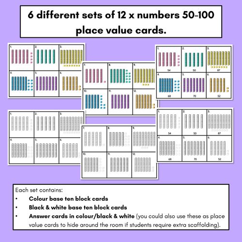 Resource preview 4 for WRITE THE ROOM - Place Value Numbers 50  - 100