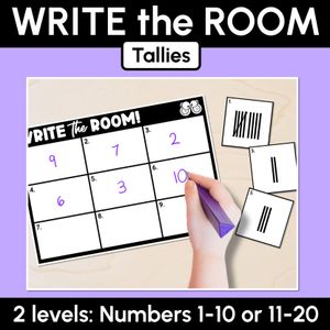 WRITE THE ROOM - Tallies - Number 1-10 or 11-20