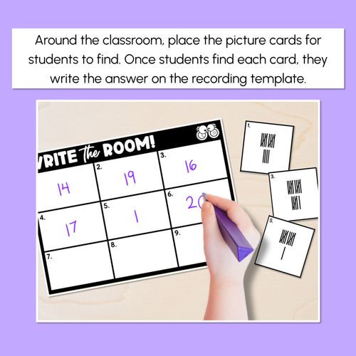 Resource preview 2 for WRITE THE ROOM - Tallies - Number 1-10 or 11-20