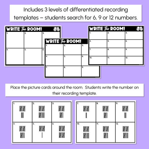 Resource preview 3 for WRITE THE ROOM - Tallies - Number 1-10 or 11-20